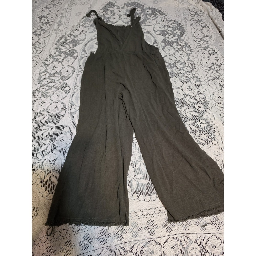 Natural Life Carly Jumpsuit Adjustable Straps Pockets Olive Green M - Picture 1 of 5